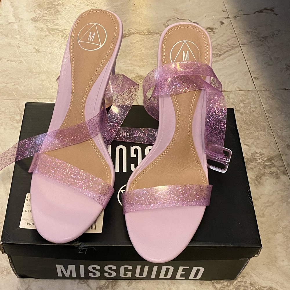 Transparent strap heels